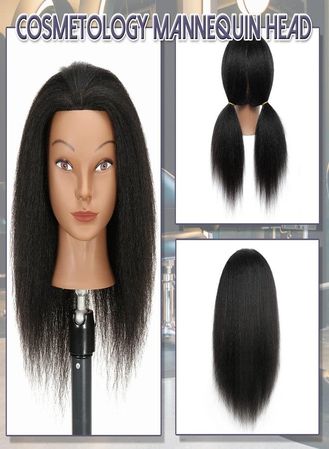 Ineffable 16"Mannequin Head with 100% Real Human Hair Mannequin Head for Braiding Hairstylists Manikin Head Cosmetology Doll Head for Hair Styling (16inch) - Image 4